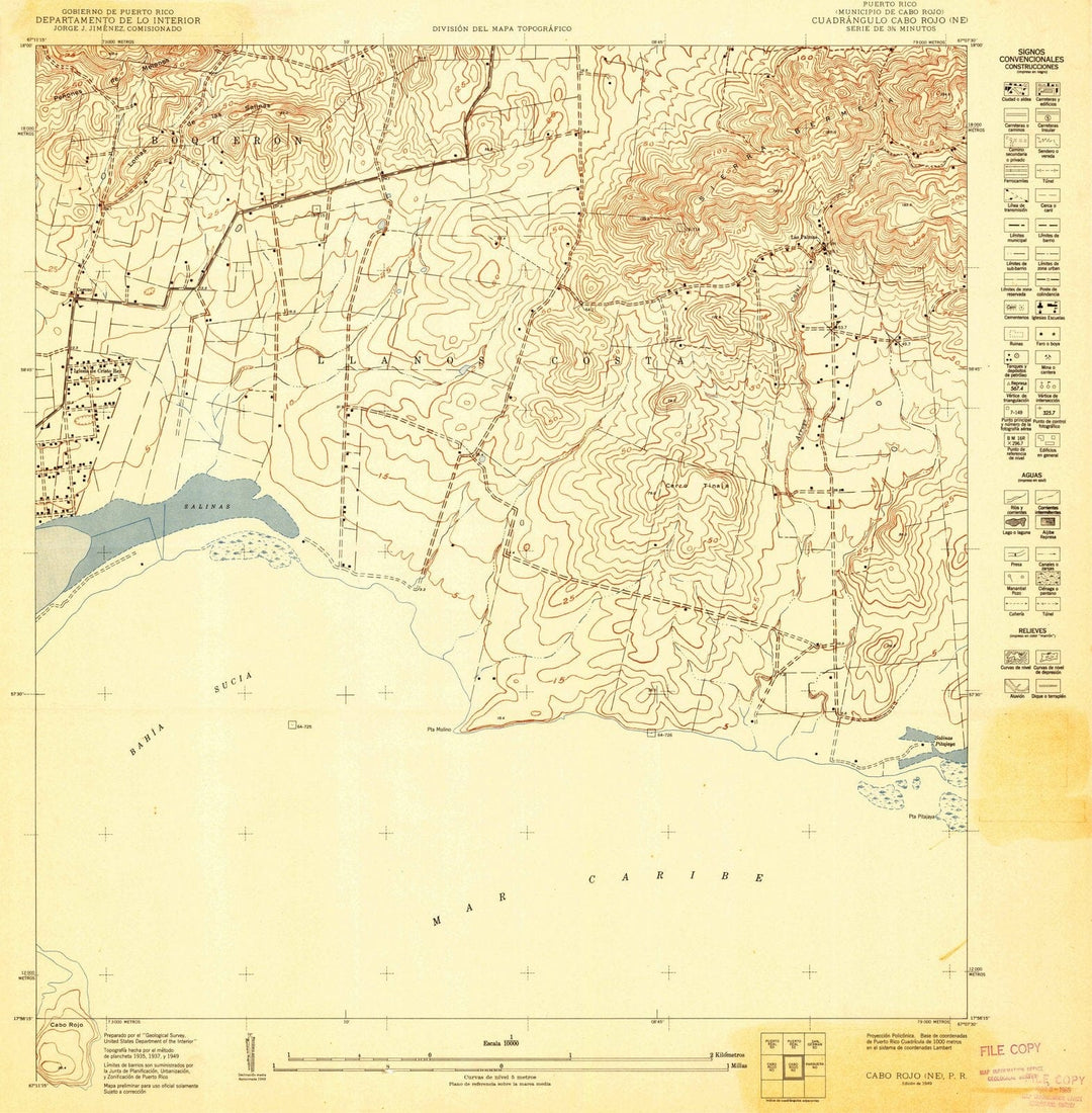 1949 Cabo Rojo, PR - Puerto Rico - USGS Topographic Map