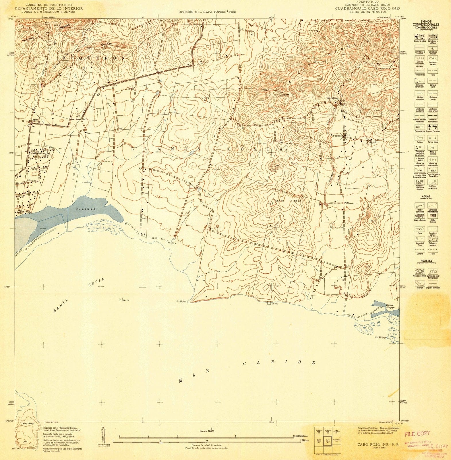 1949 Cabo Rojo, PR - Puerto Rico - USGS Topographic Map