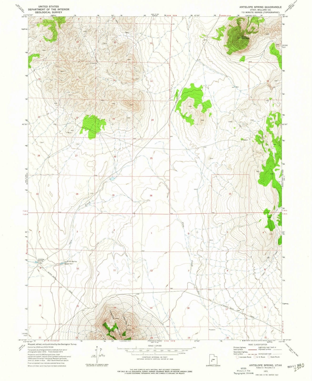 1973 Antelope Spring, UT - Utah - USGS Topographic Map