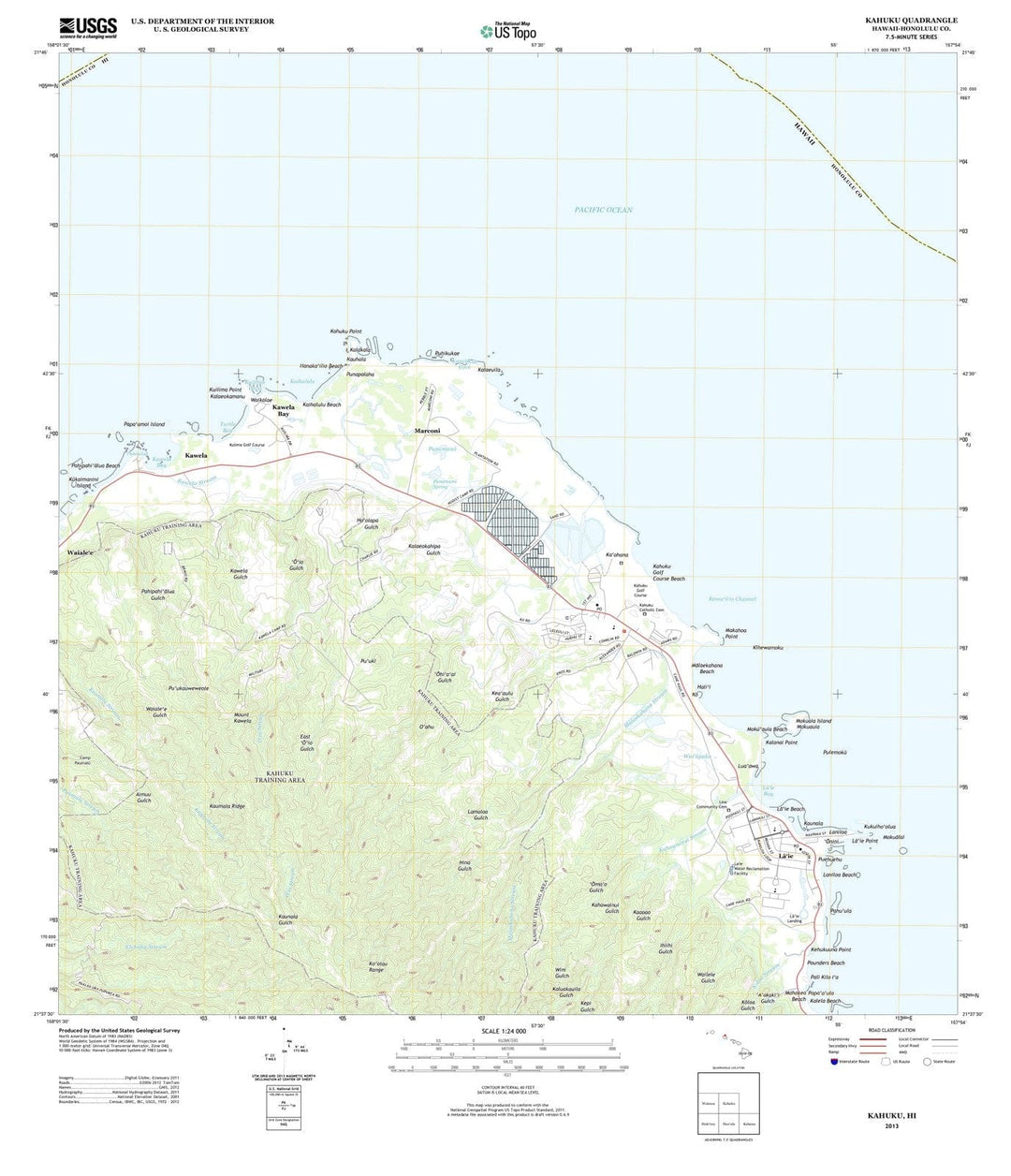 2013 Kahuku, HI - Hawaii - USGS Topographic Map