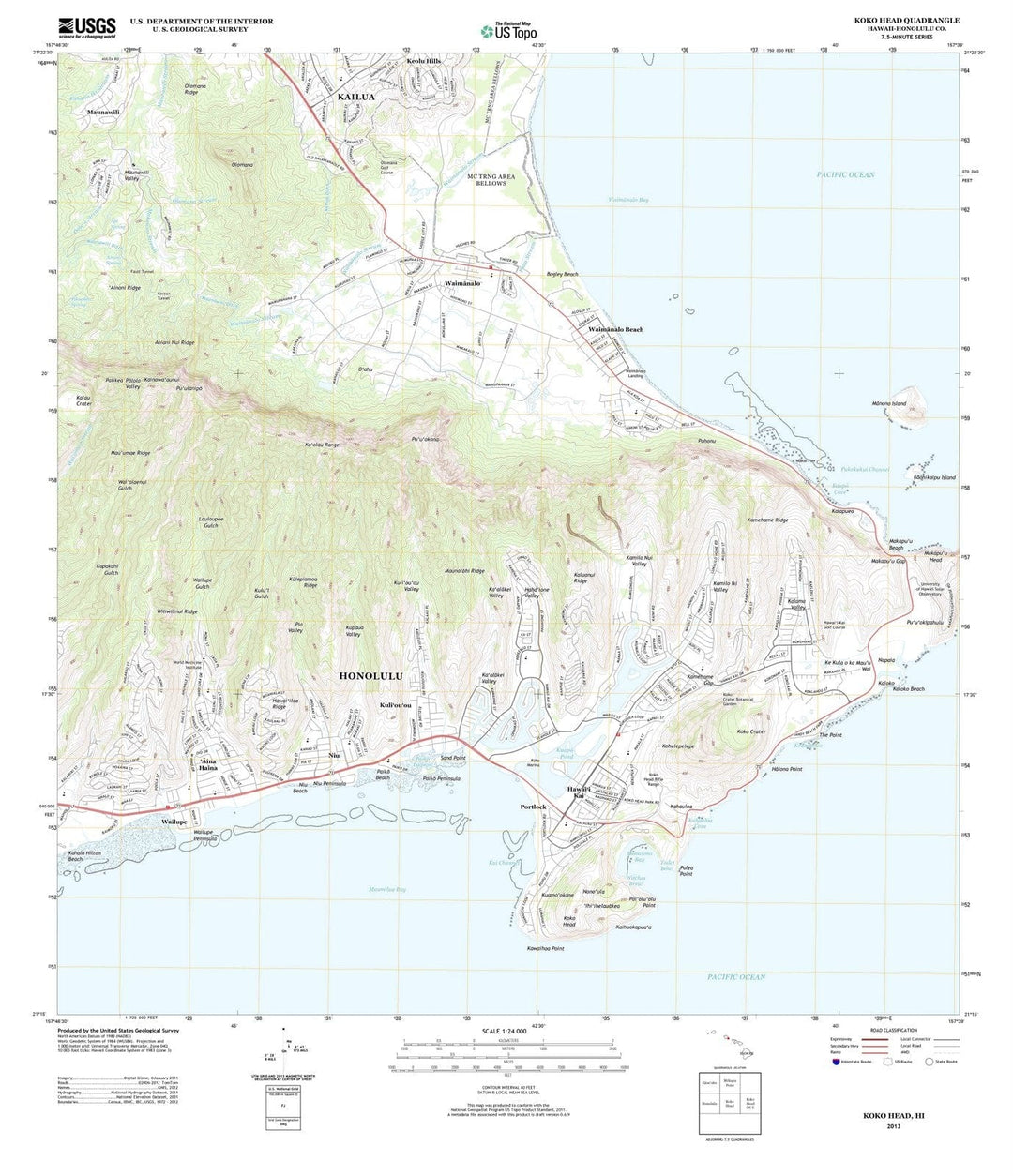 2013 Koko Head, HI - Hawaii - USGS Topographic Map