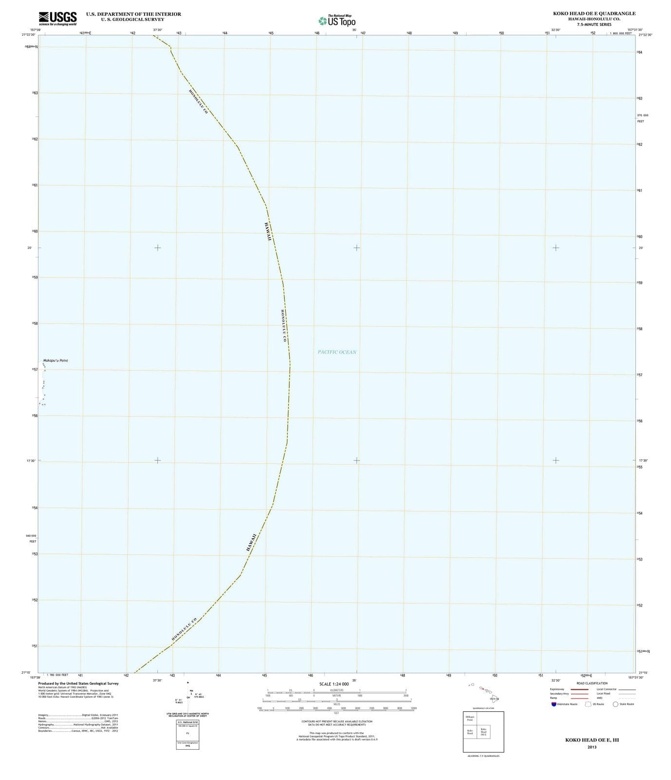 2013 Koko Head OE E, HI - Hawaii - USGS Topographic Map