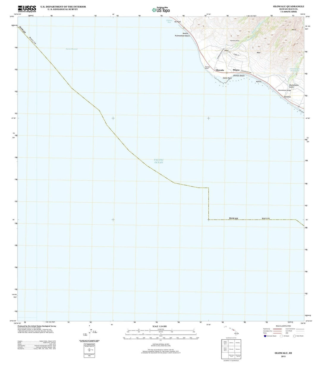 2013 Olowalu, HI - Hawaii - USGS Topographic Map