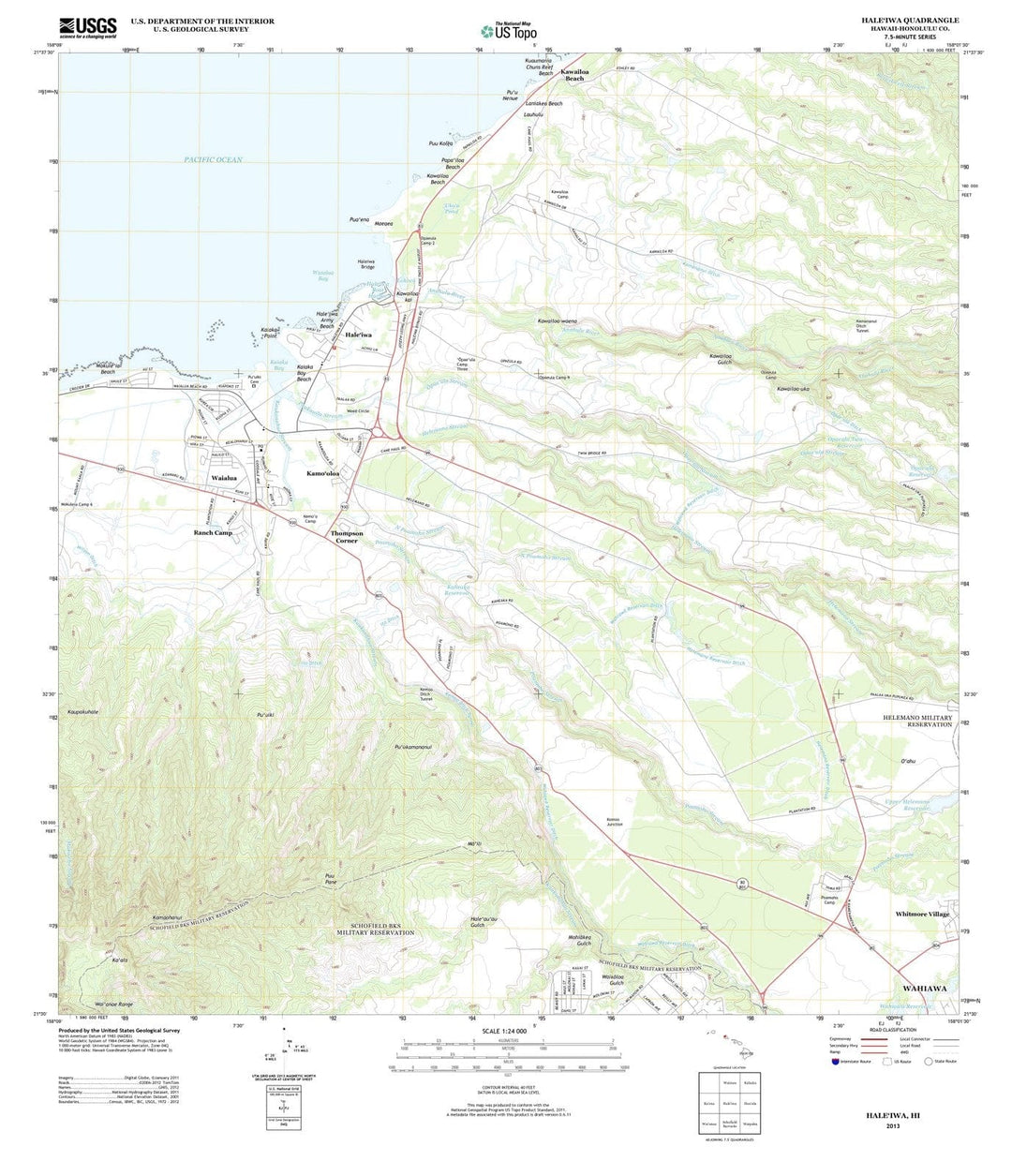 2013 Haleiwa, HI - Hawaii - USGS Topographic Map