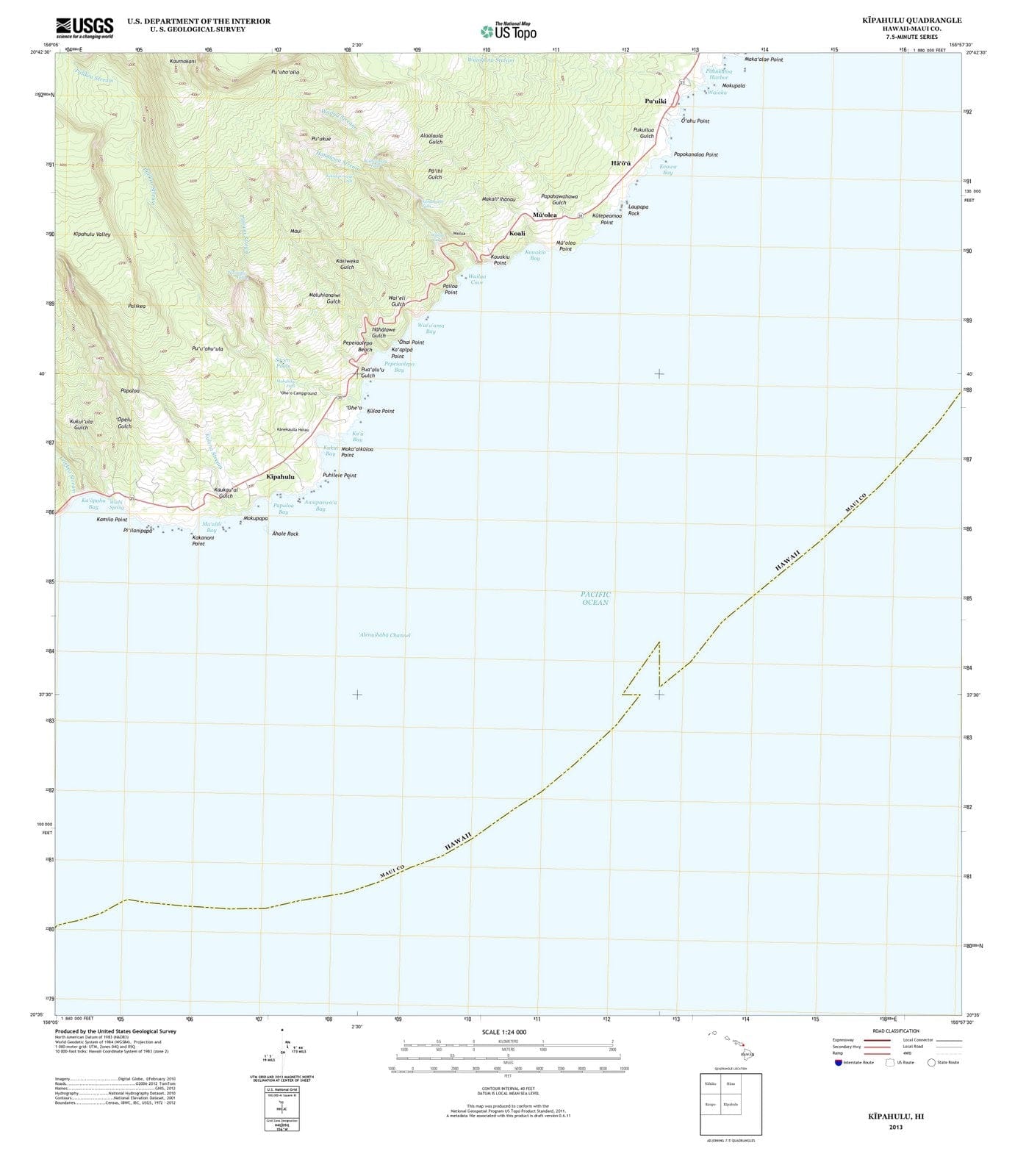 2013 Kipahulu, HI - Hawaii - USGS Topographic Map