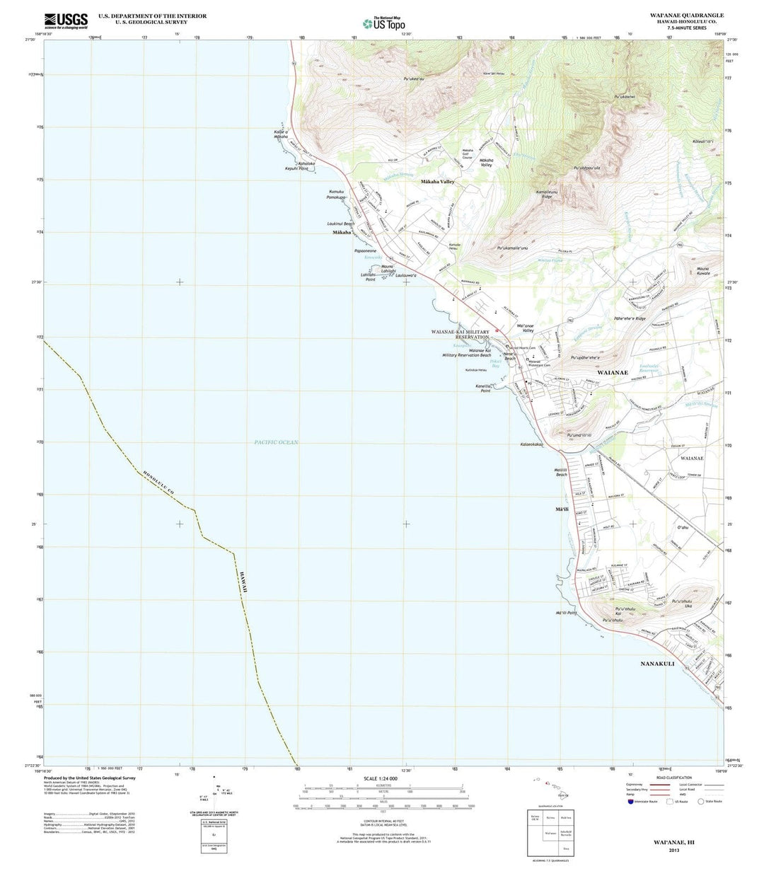 2013 Waianae, HI - Hawaii - USGS Topographic Map