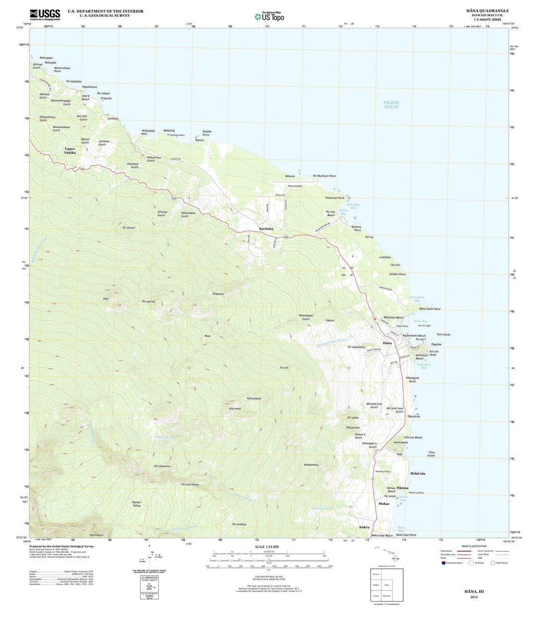 2013 Hana, HI - Hawaii - USGS Topographic Map