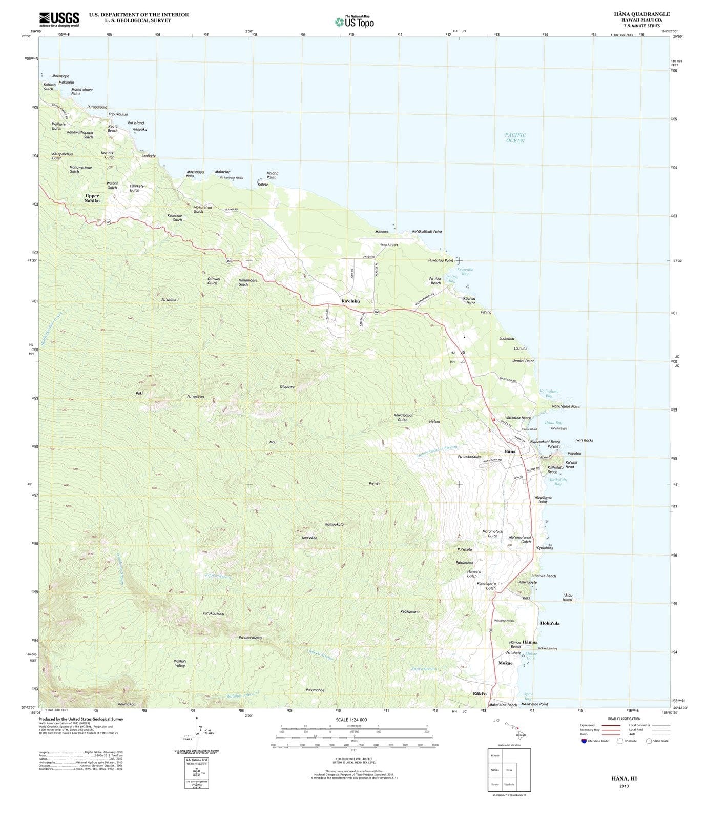 2013 Hana, HI - Hawaii - USGS Topographic Map