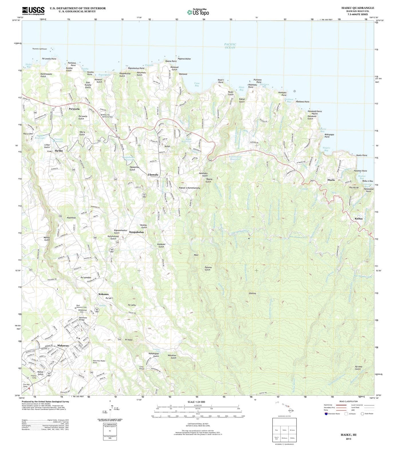 2013 Haiku, HI - Hawaii - USGS Topographic Map