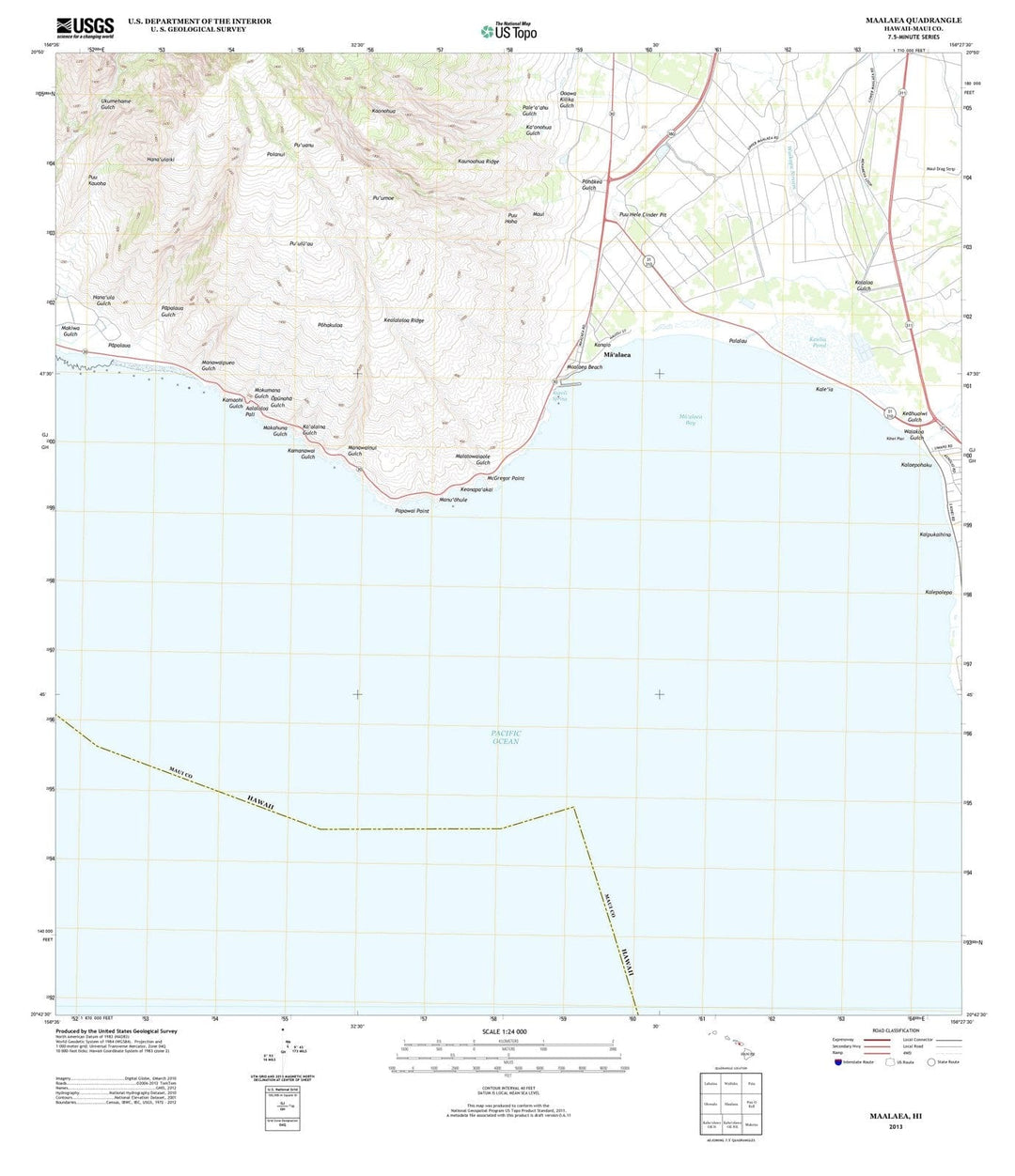 2013 Maalaea, HI - Hawaii - USGS Topographic Map