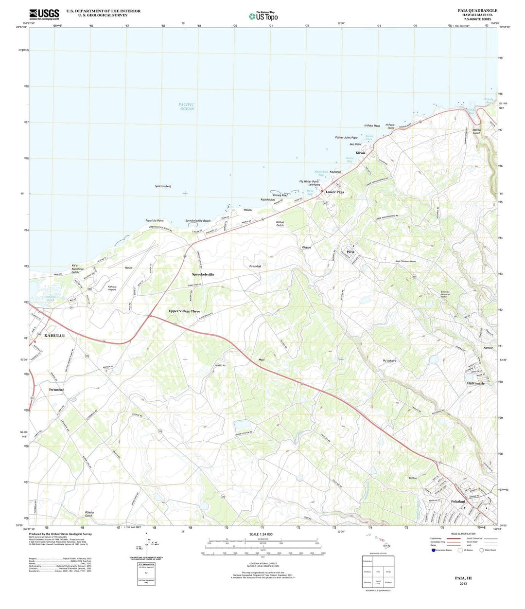 2013 Paia, HI - Hawaii - USGS Topographic Map