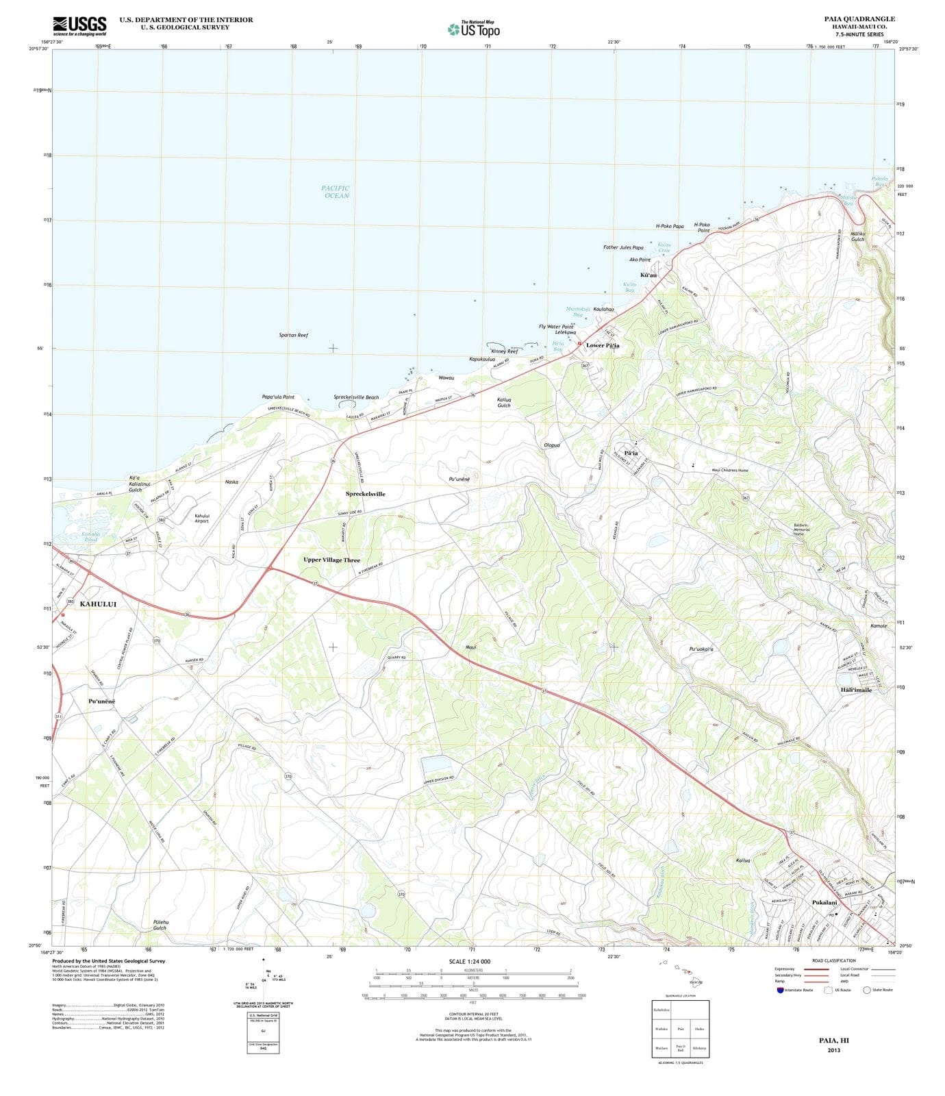 2013 Paia, HI - Hawaii - USGS Topographic Map