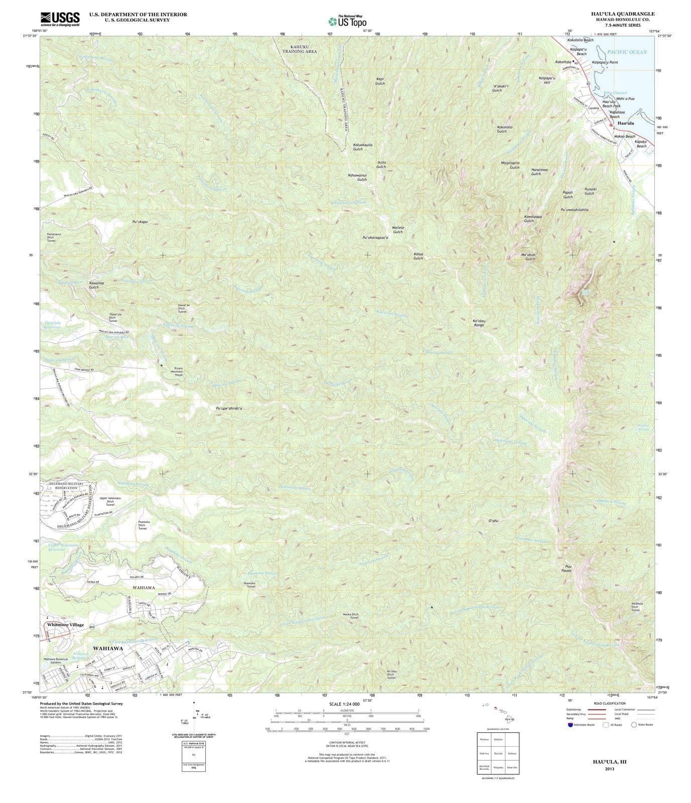 2013 Hauula, HI - Hawaii - USGS Topographic Map