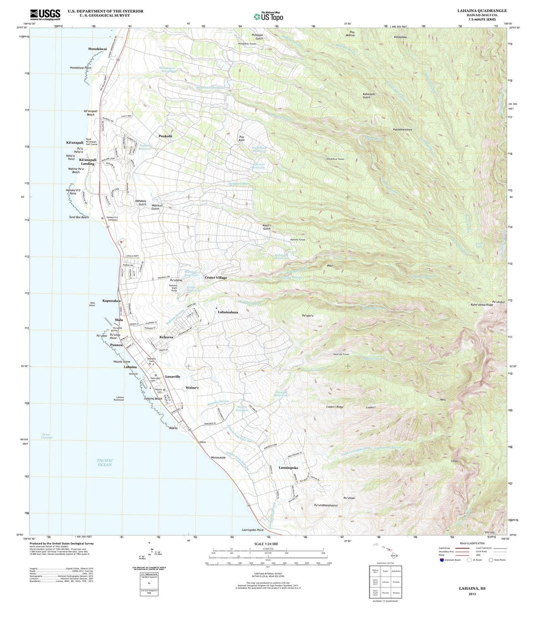 2013 Lahaina, HI - Hawaii - USGS Topographic Map