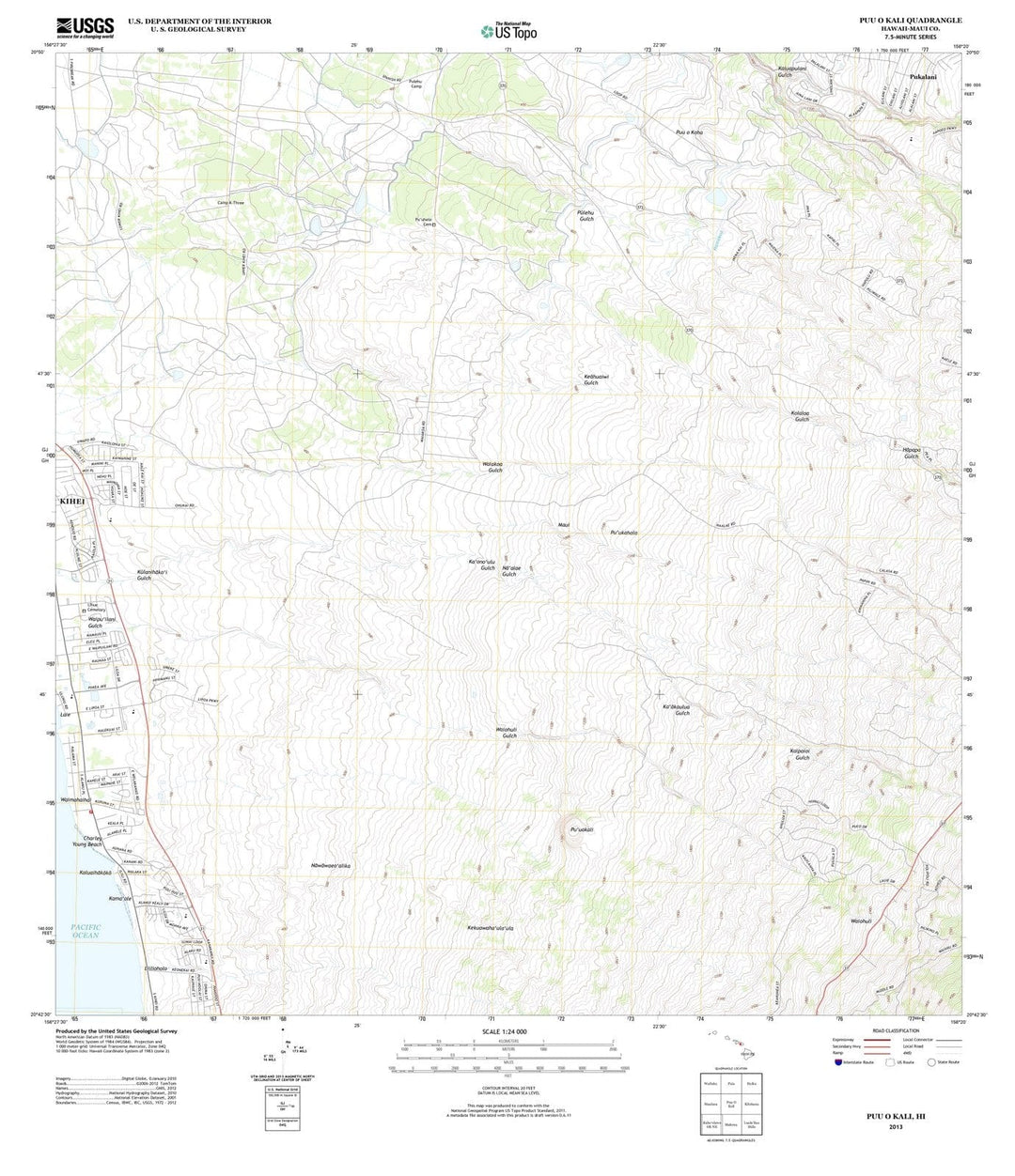 2013 Puu O Kali, HI - Hawaii - USGS Topographic Map