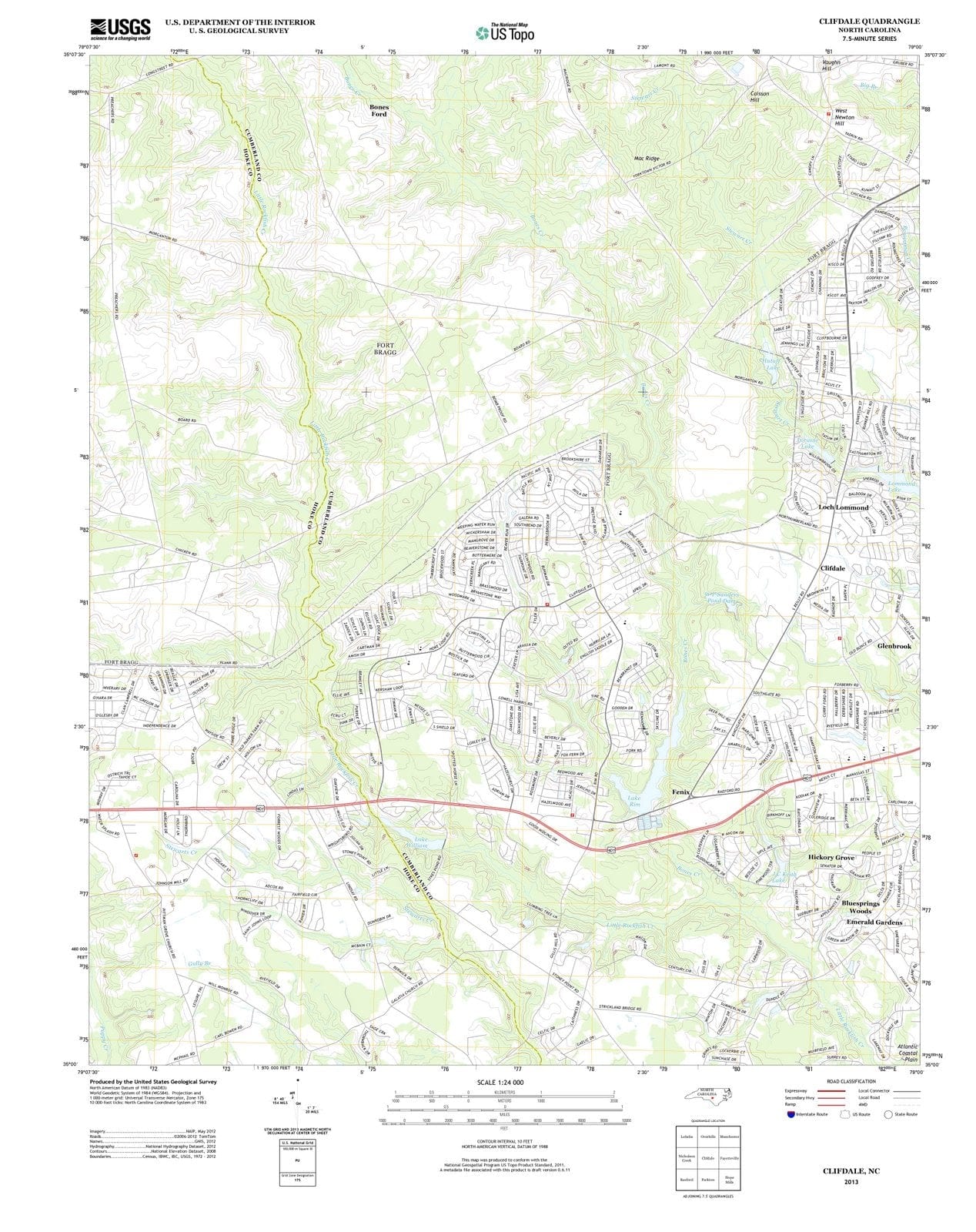 2013 Clifdale, NC - North Carolina - USGS Topographic Map