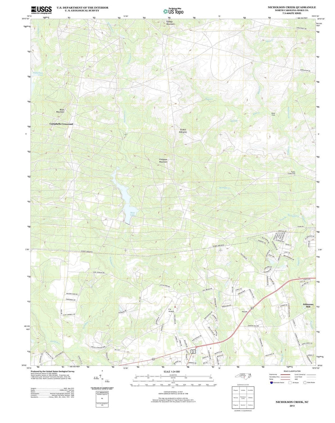 2013 Nicholson Creek, NC - North Carolina - USGS Topographic Map