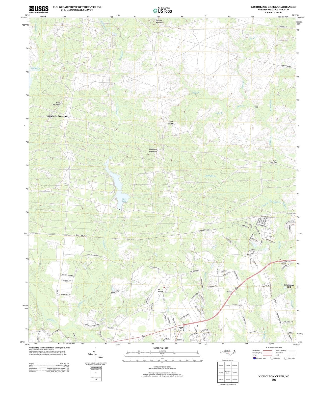 2013 Nicholson Creek, NC - North Carolina - USGS Topographic Map