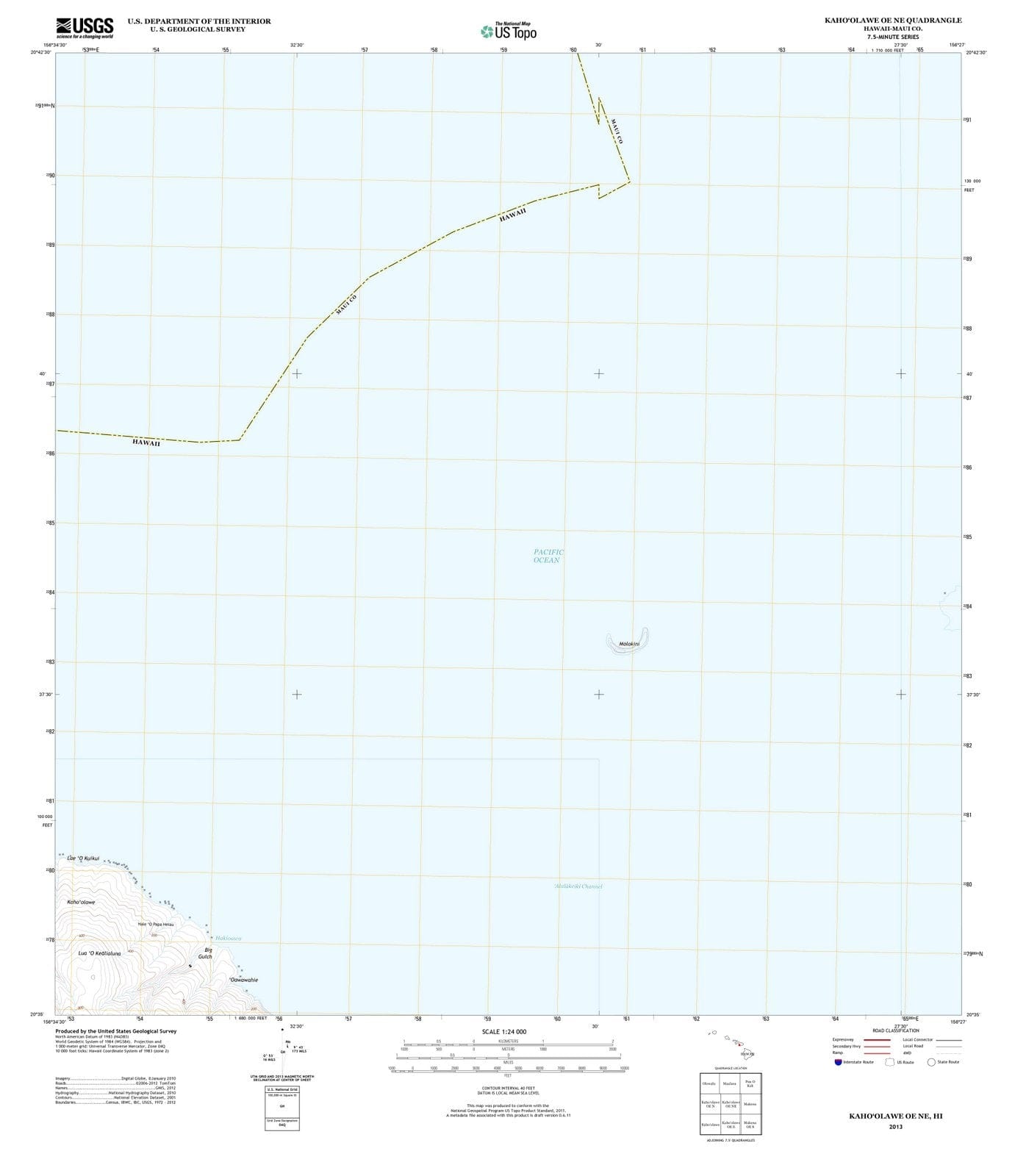 2013 KahoolaweE, HI - Hawaii - USGS Topographic Map