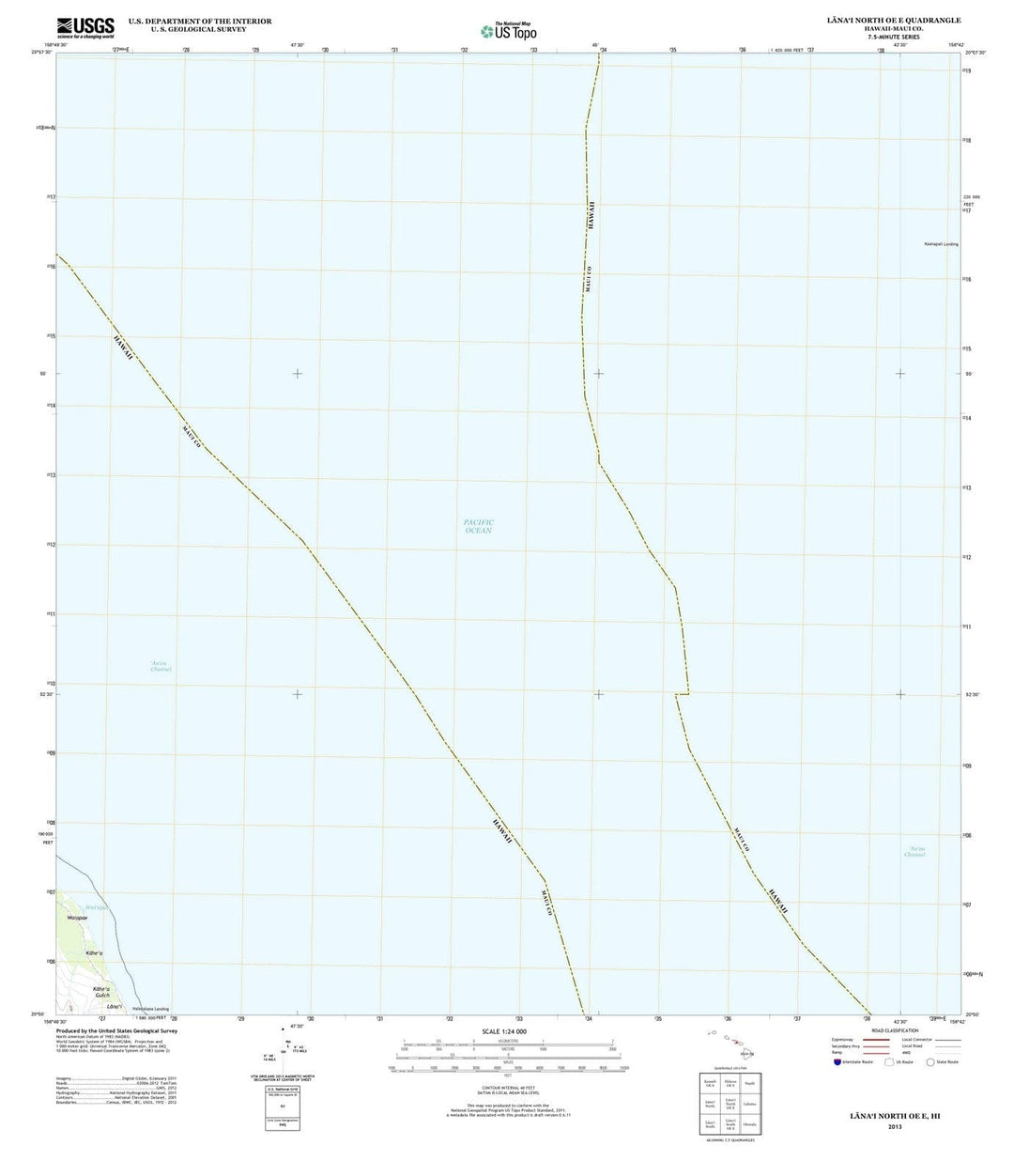 2013 Lanai North OE E, HI - Hawaii - USGS Topographic Map