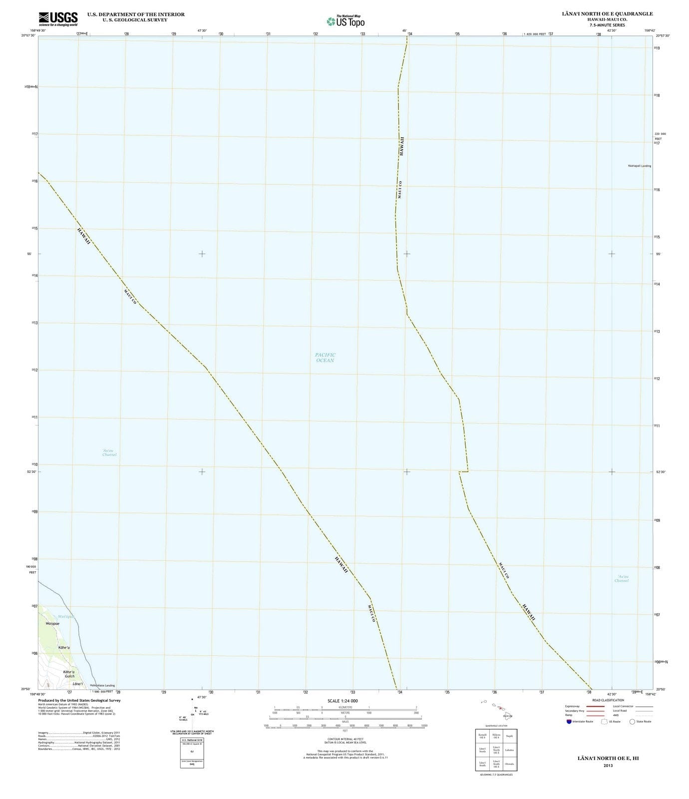 2013 Lanai North OE E, HI - Hawaii - USGS Topographic Map