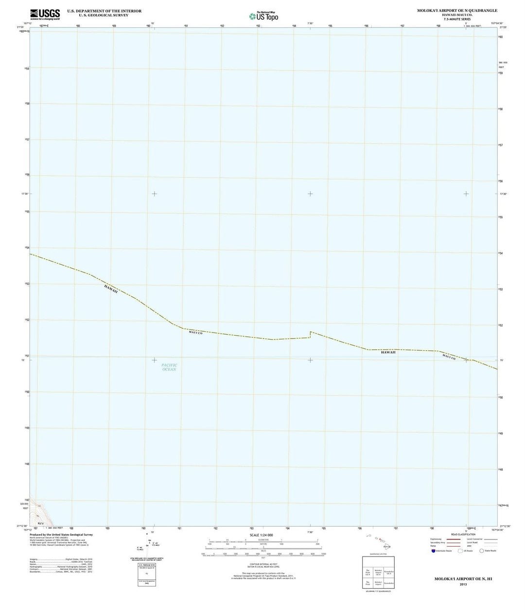 2013 Molokai Airport, HI - Hawaii - USGS Topographic Map