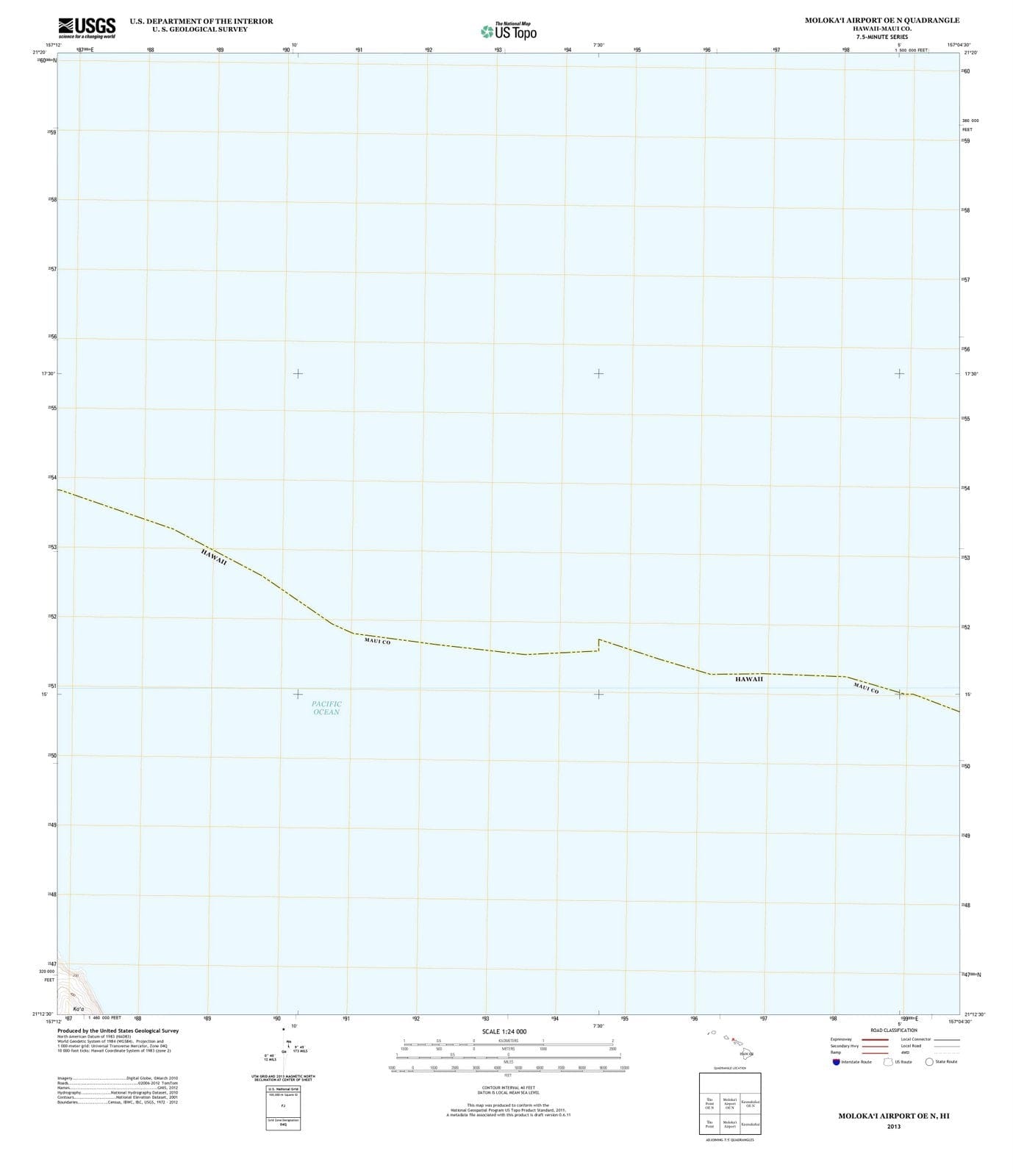 2013 Molokai Airport, HI - Hawaii - USGS Topographic Map