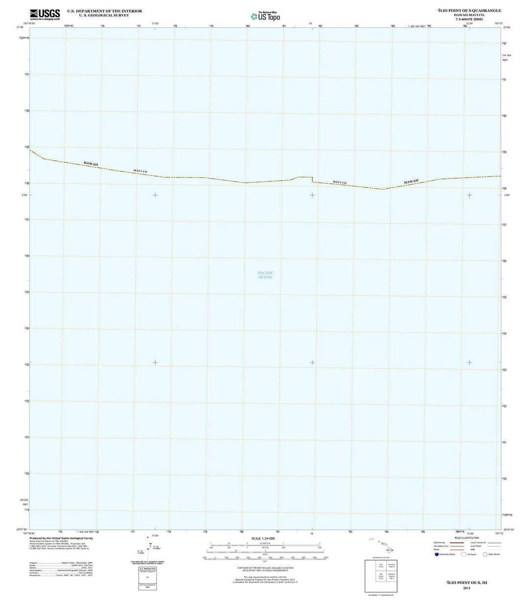 2013 Ilio Point OE S, HI - Hawaii - USGS Topographic Map