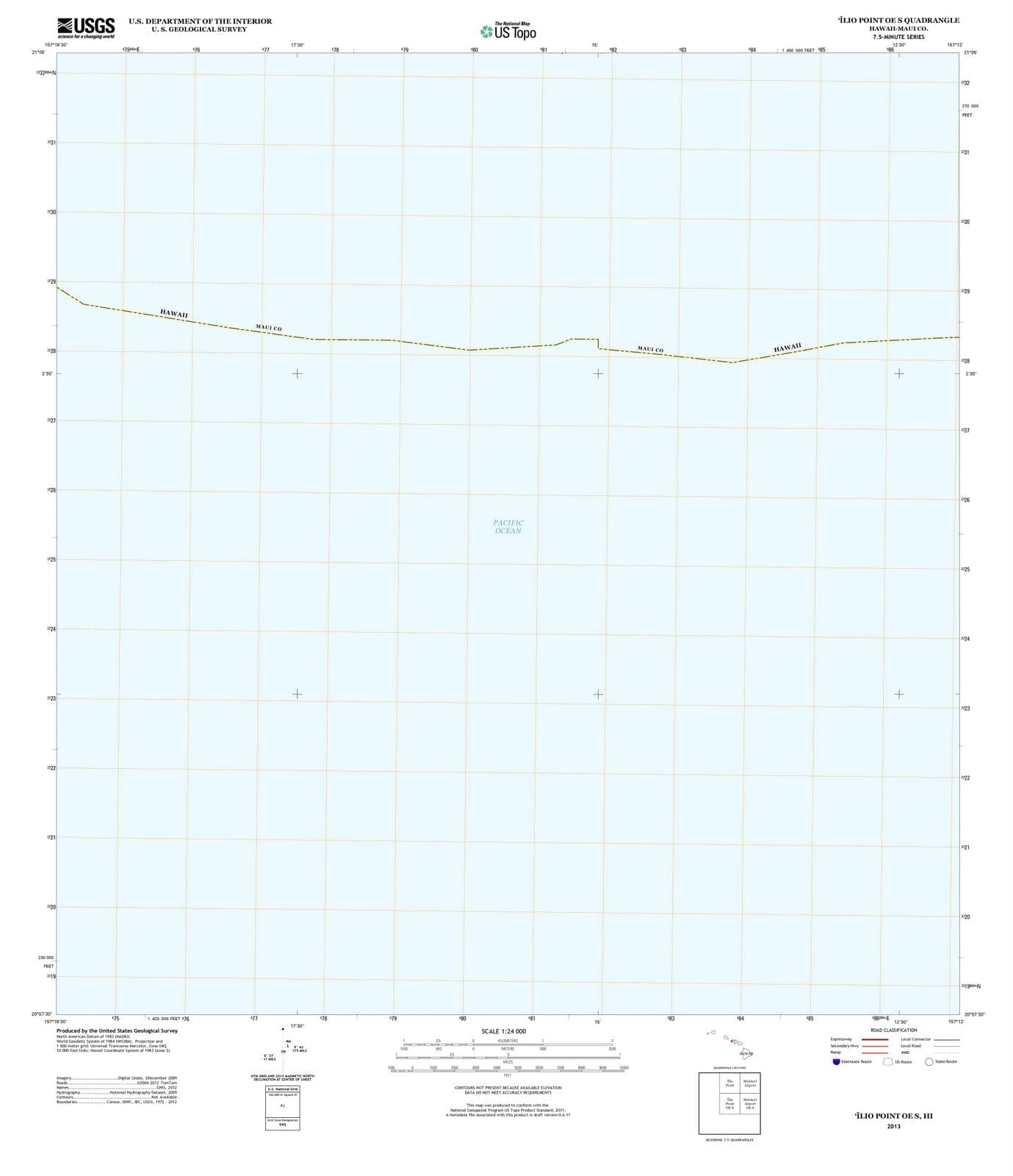 2013 Ilio Point OE S, HI - Hawaii - USGS Topographic Map