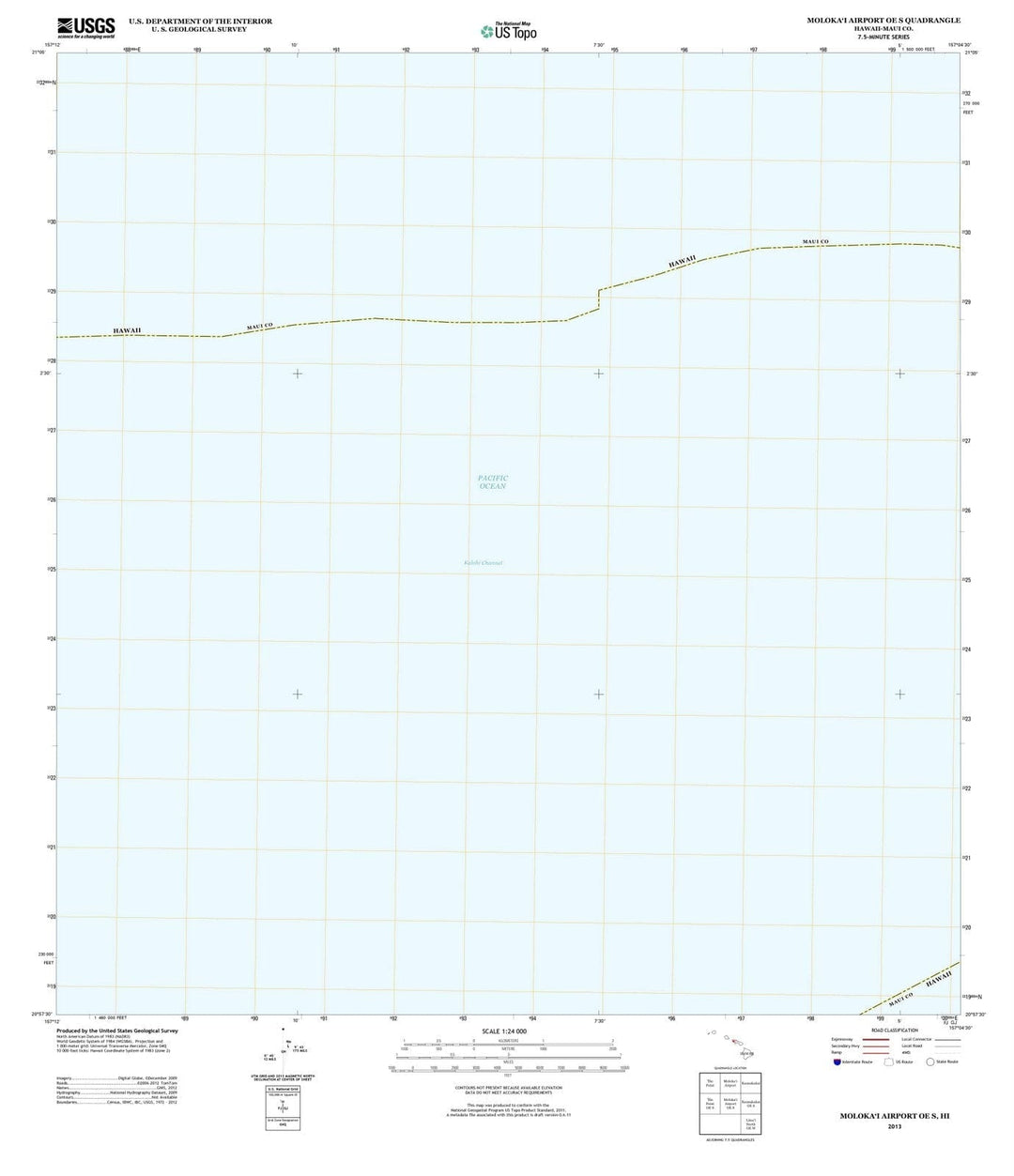 2013 Molokai Airport OE S, HI - Hawaii - USGS Topographic Map