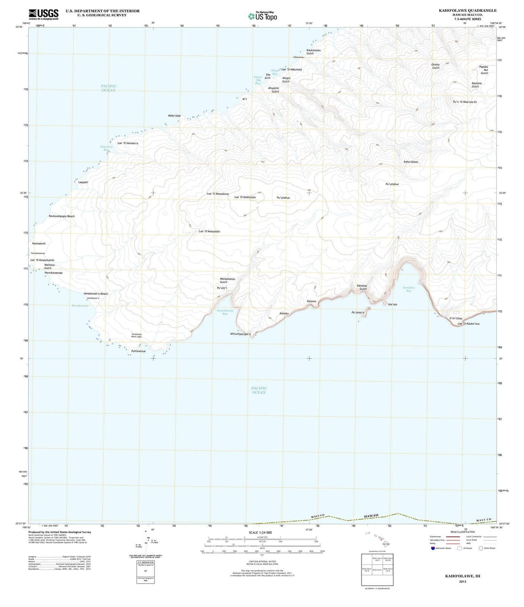 2013 Kahoolawe, HI - Hawaii - USGS Topographic Map v3