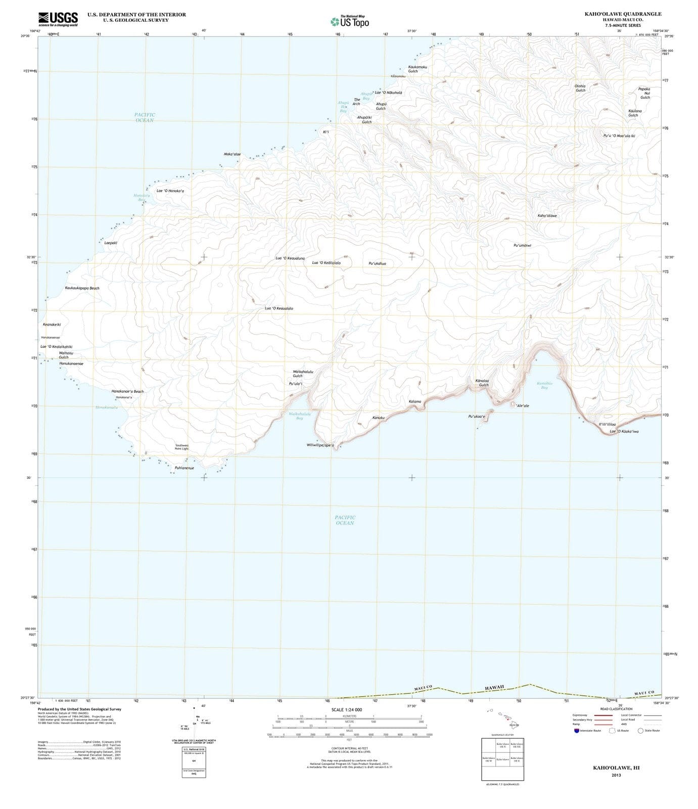 2013 Kahoolawe, HI - Hawaii - USGS Topographic Map v3