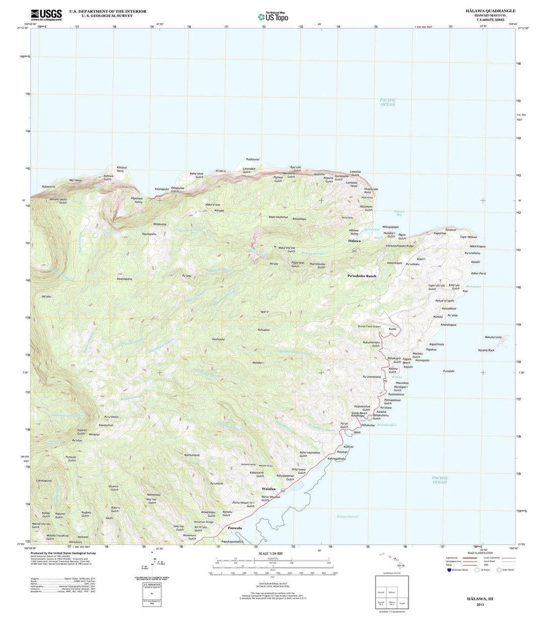 2013 Halawa, HI - Hawaii - USGS Topographic Map