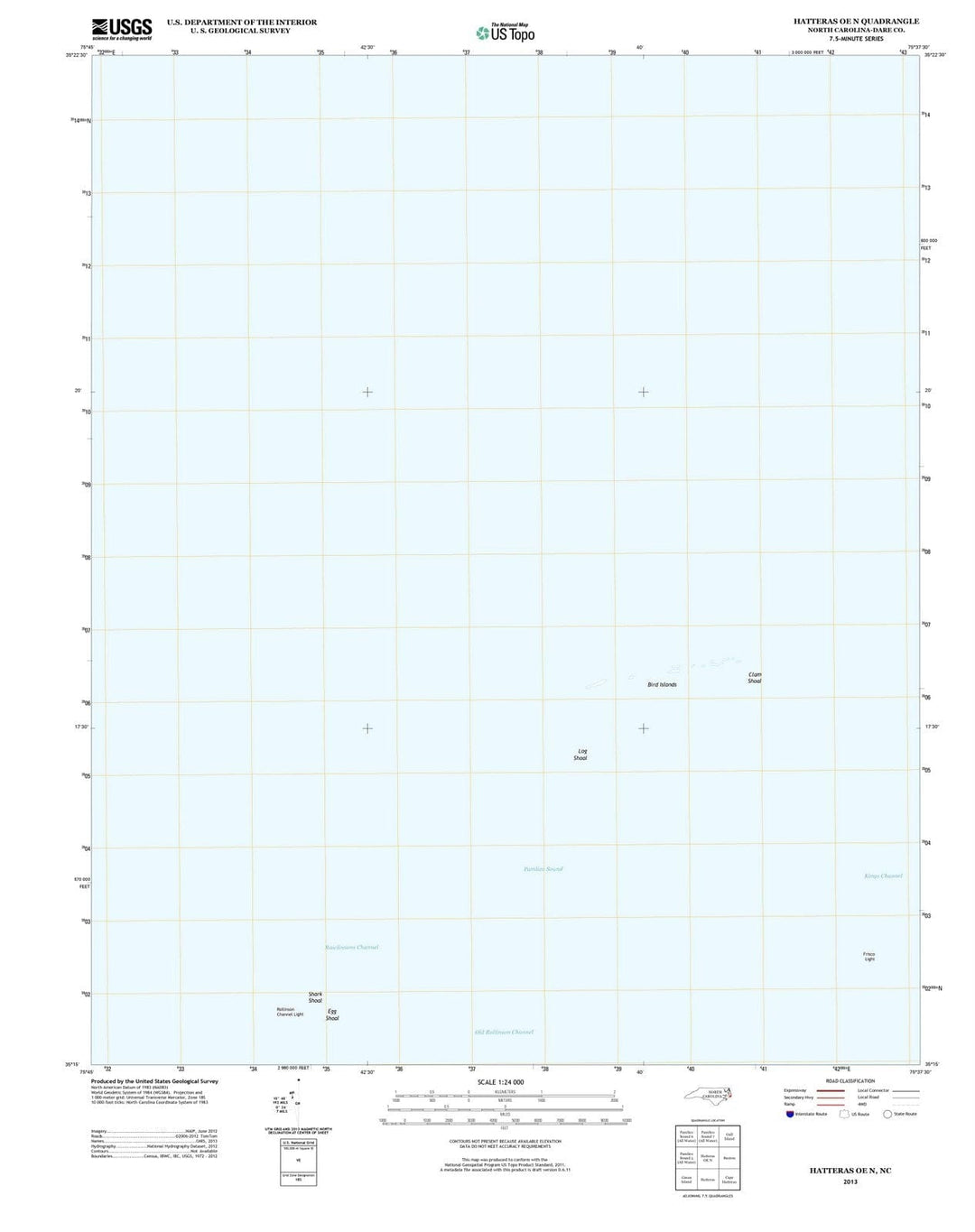 2013 Hatteras, NC - North Carolina - USGS Topographic Map