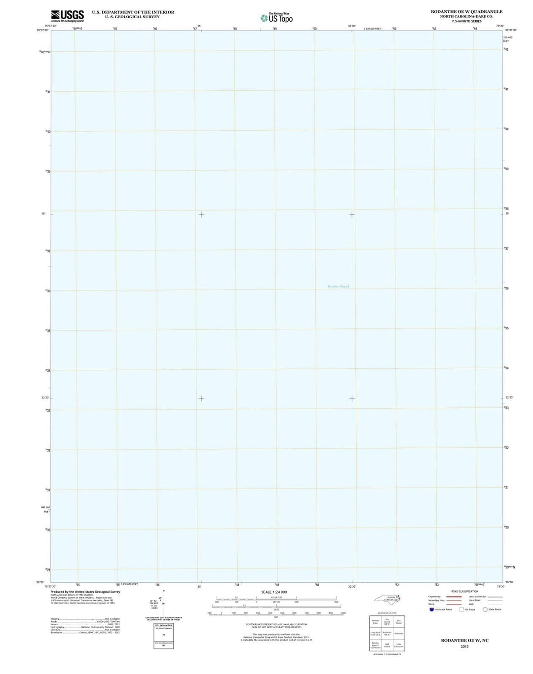 2013 Rodanthe, NC - North Carolina - USGS Topographic Map