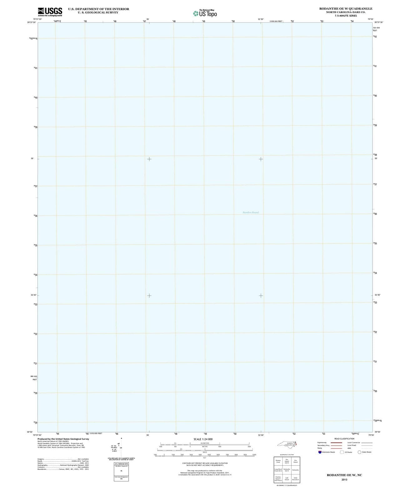 2013 Rodanthe, NC - North Carolina - USGS Topographic Map