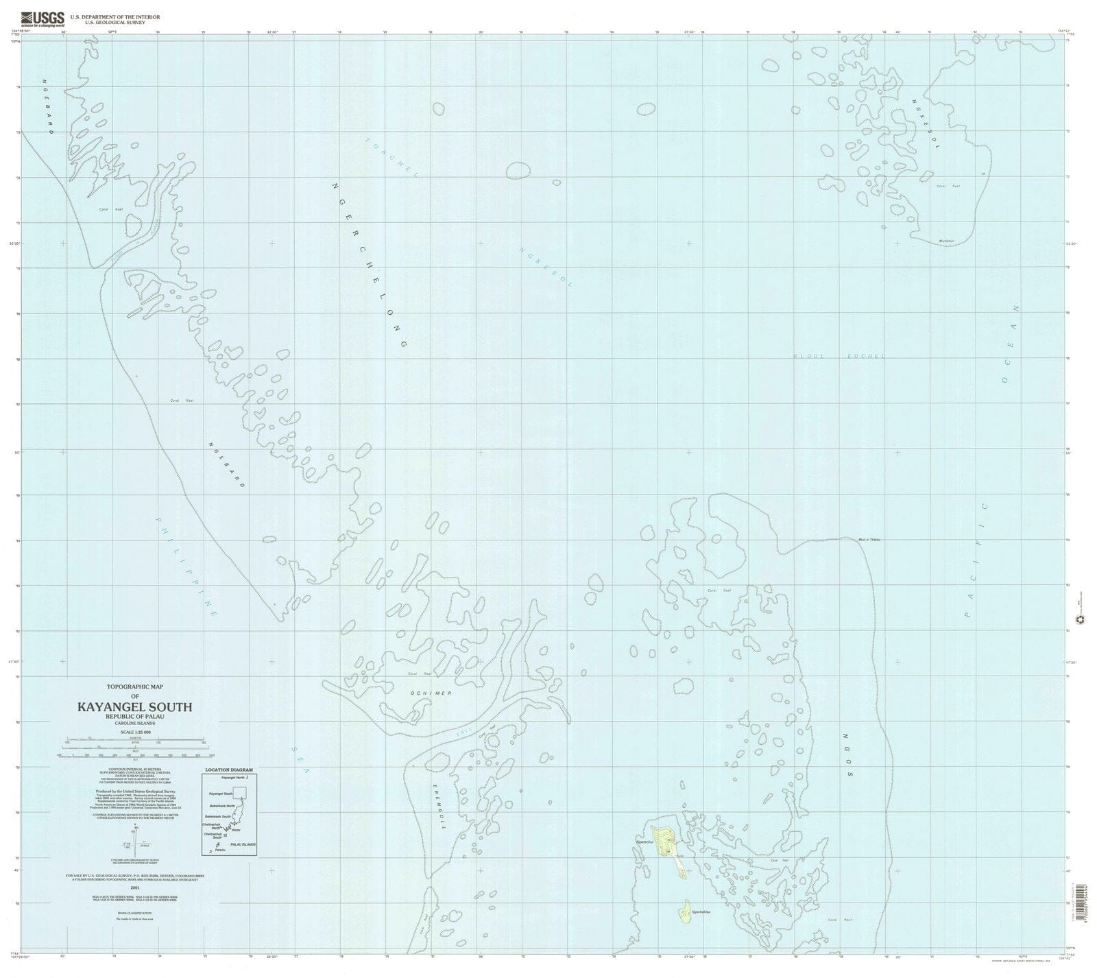 2001 Kayangel South, PW - Palau - USGS Topographic Map