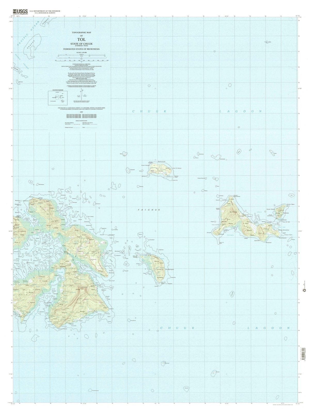 1997 Tol, FM - Micronesia - USGS Topographic Map