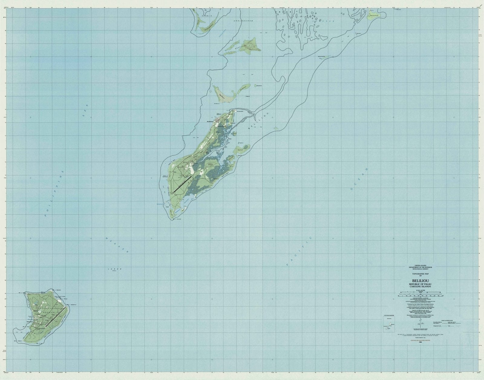 1984 Beliliou, PW - Palau - USGS Topographic Map