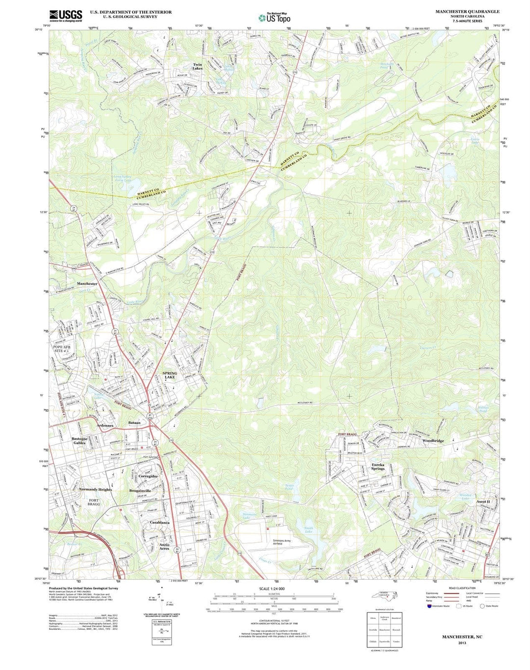 2013 Manchester, NC - North Carolina - USGS Topographic Map