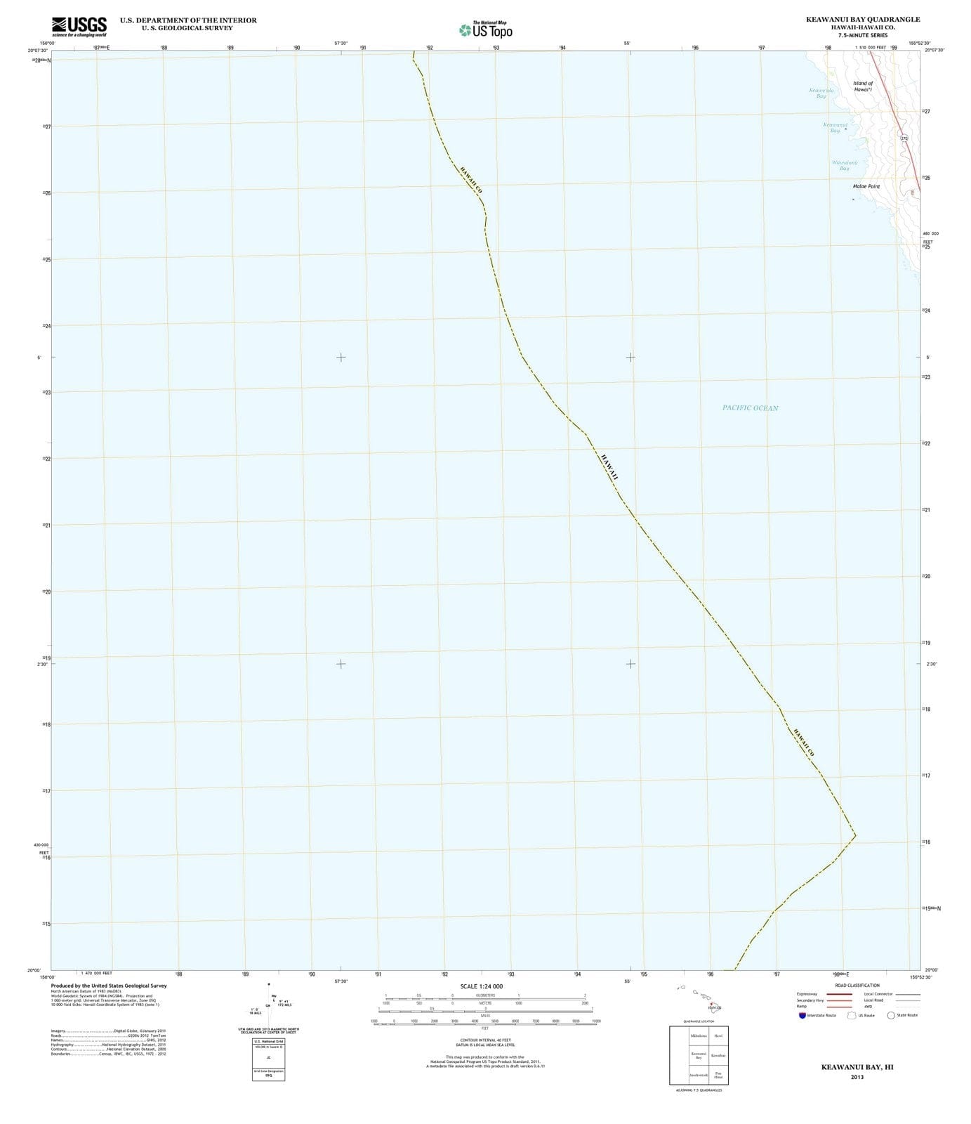 2013 Keawanui Bay, HI - Hawaii - USGS Topographic Map