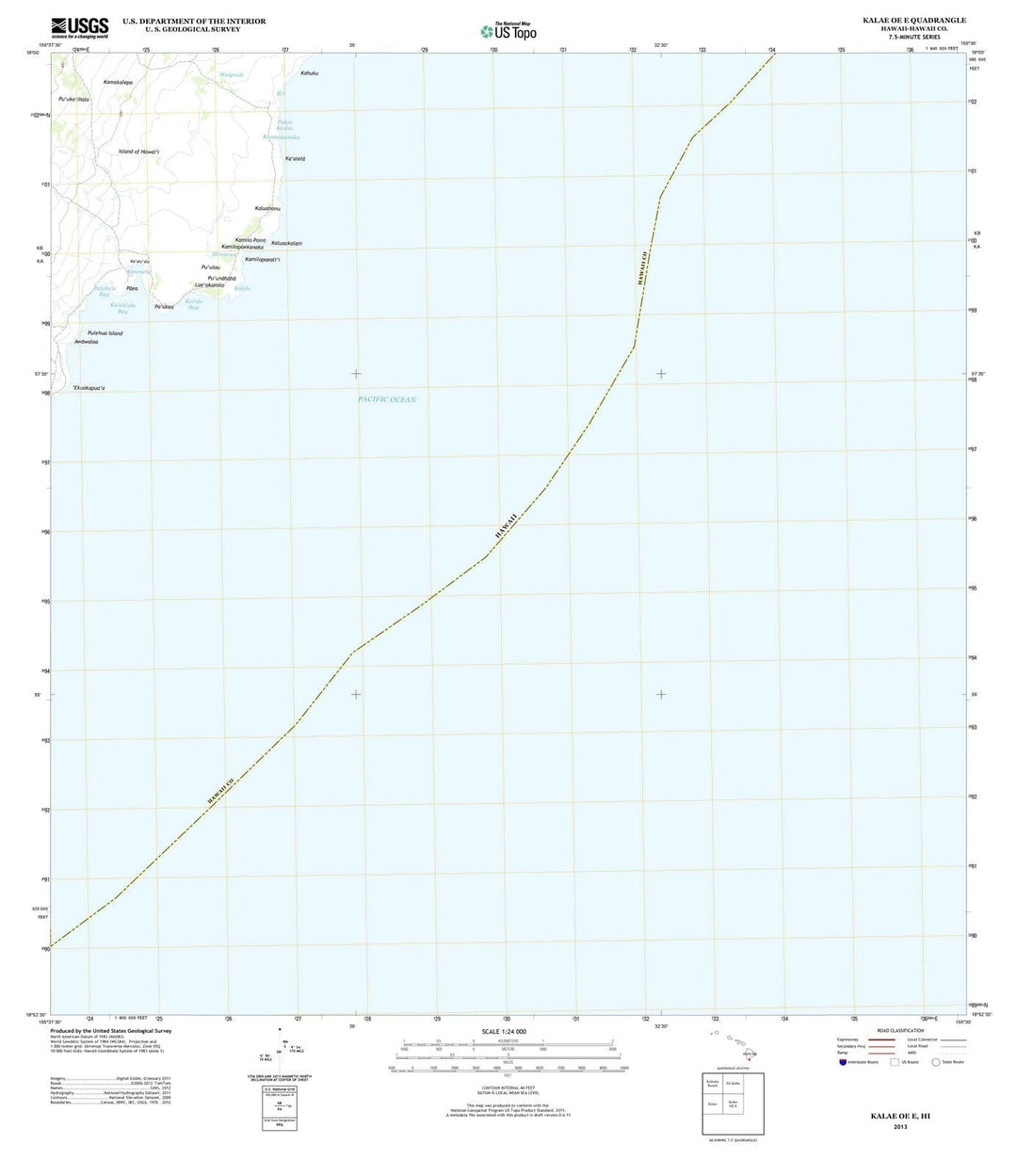 2013 Kalae OE E, HI - Hawaii - USGS Topographic Map