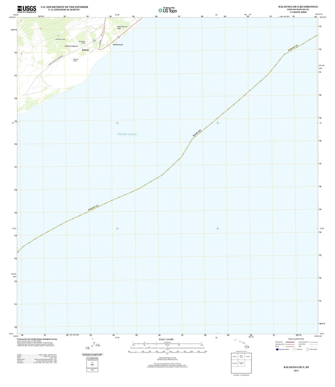 2013 Kalapana OE E, HI - Hawaii - USGS Topographic Map