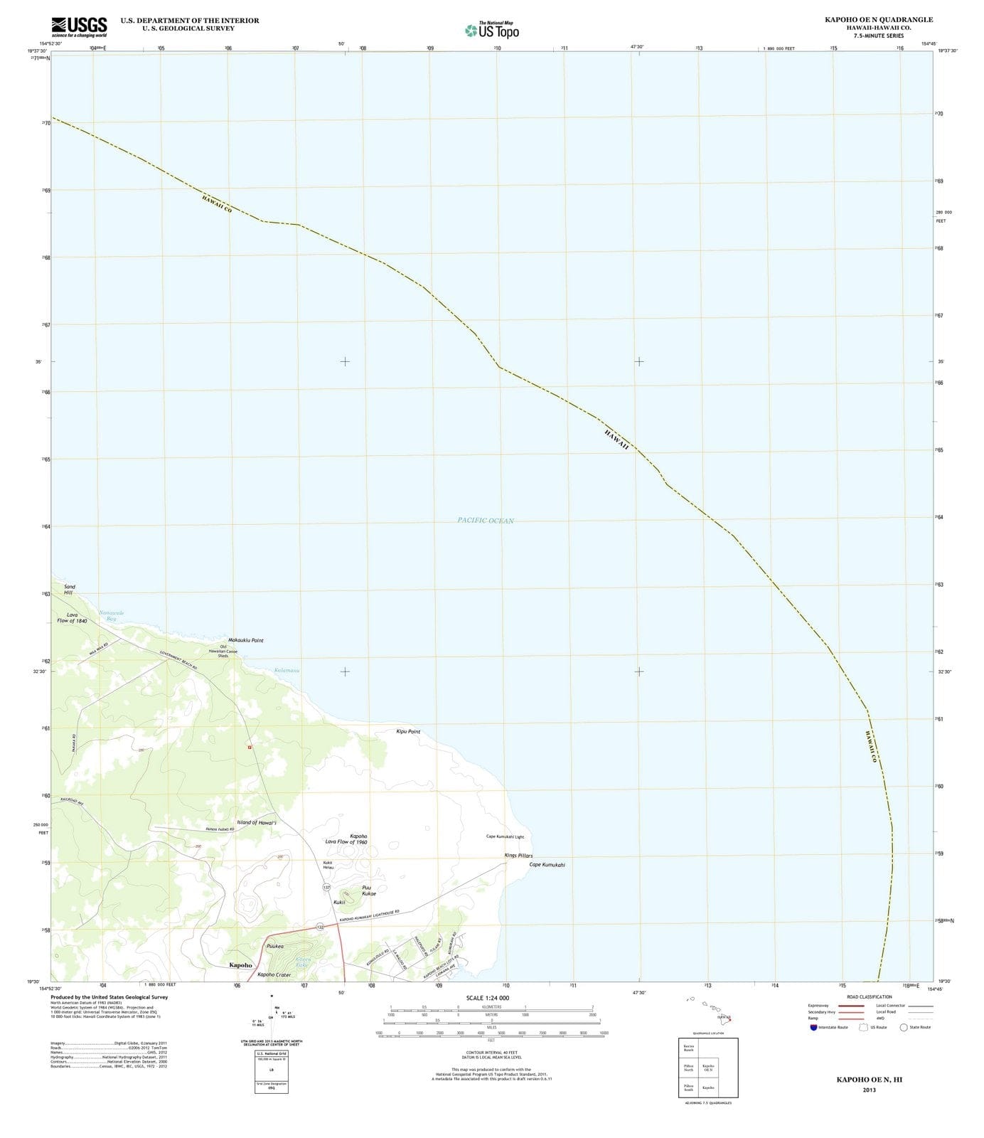 2013 Kapoho, HI - Hawaii - USGS Topographic Map