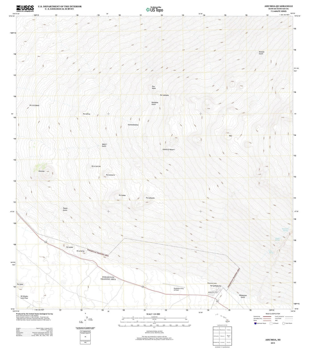 2013 Ahumoa, HI - Hawaii - USGS Topographic Map