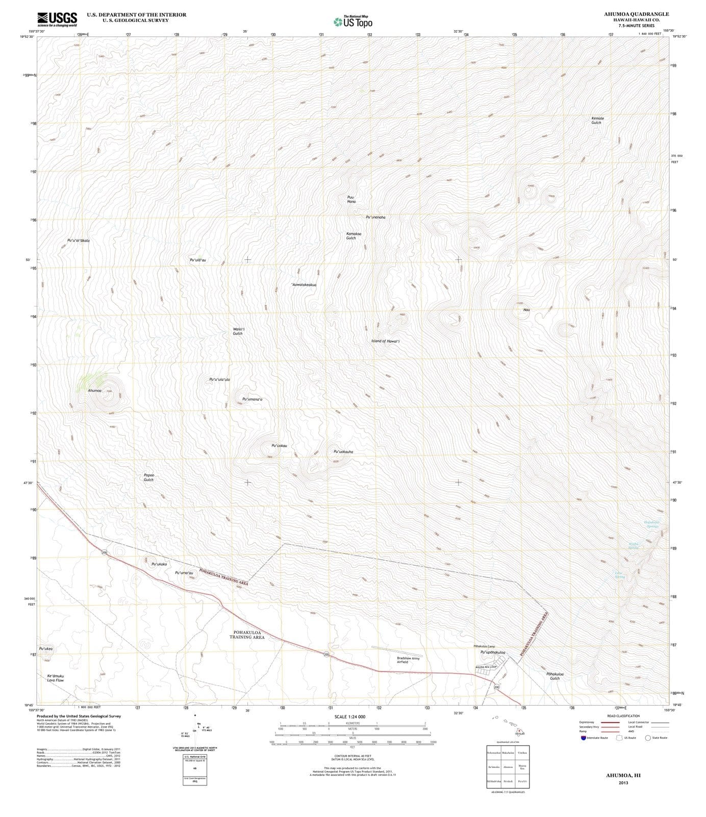 2013 Ahumoa, HI - Hawaii - USGS Topographic Map