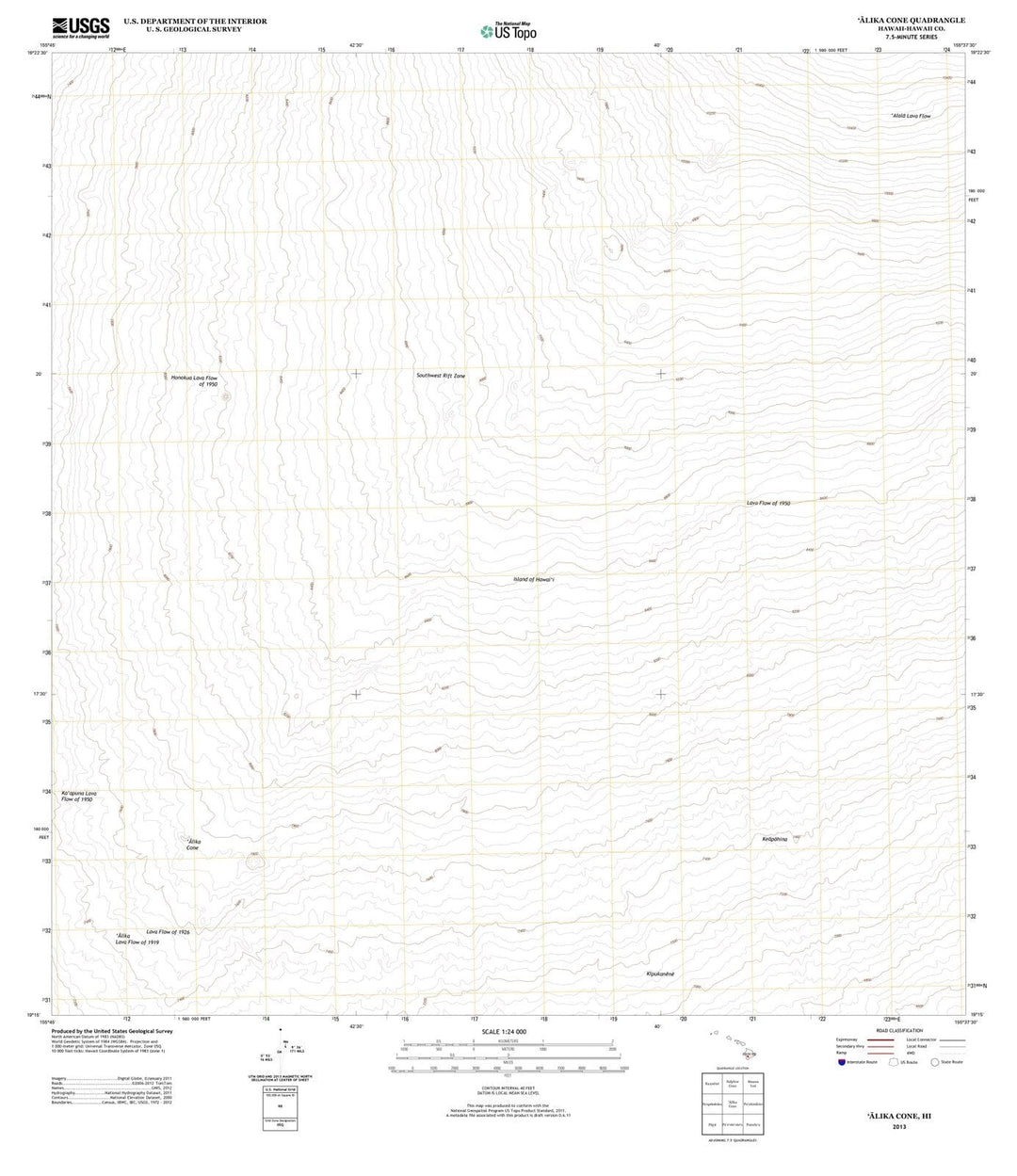 2013 Alika Cone, HI - Hawaii - USGS Topographic Map