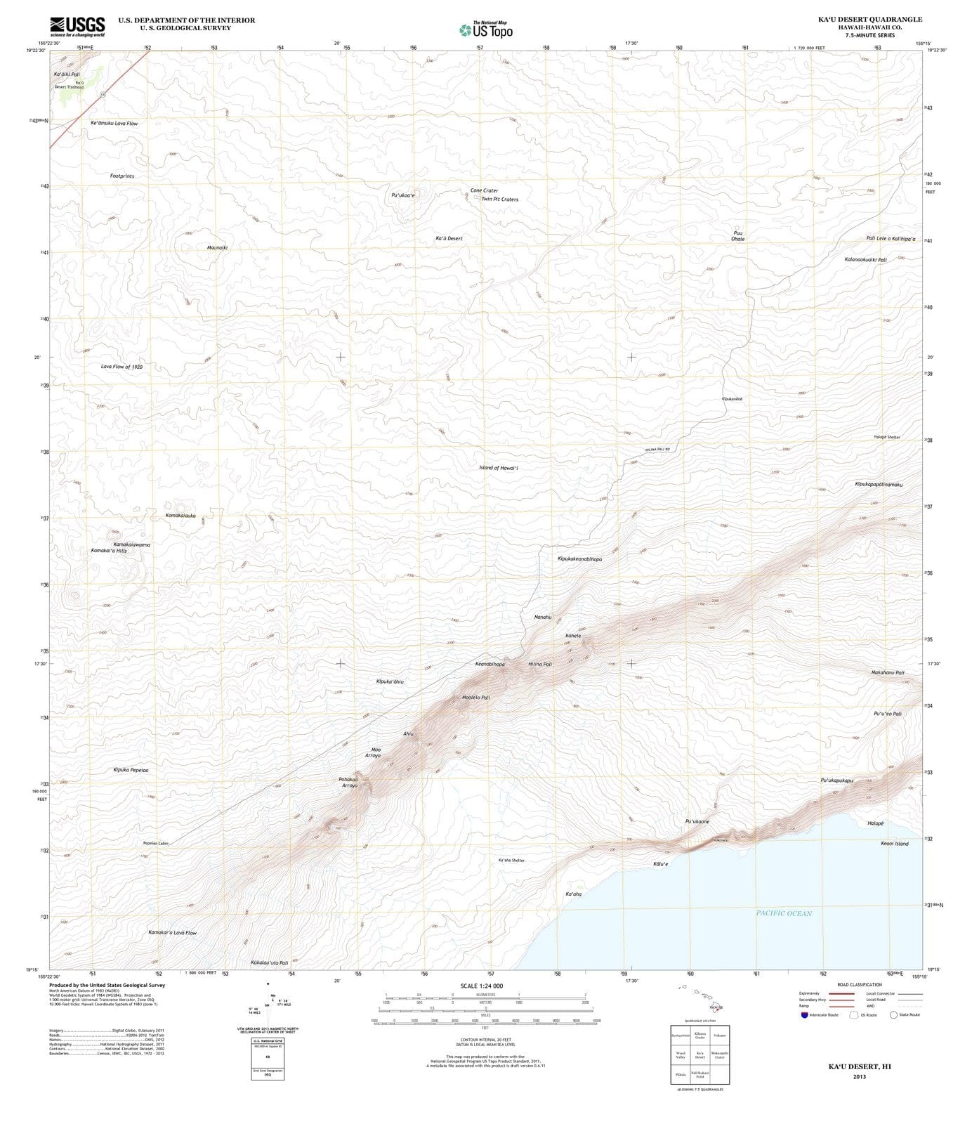 2013 Kauesert, HI - Hawaii - USGS Topographic Map