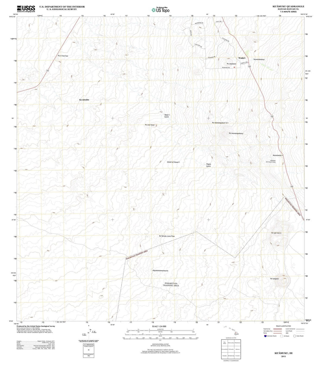 2013 Keamuku, HI - Hawaii - USGS Topographic Map