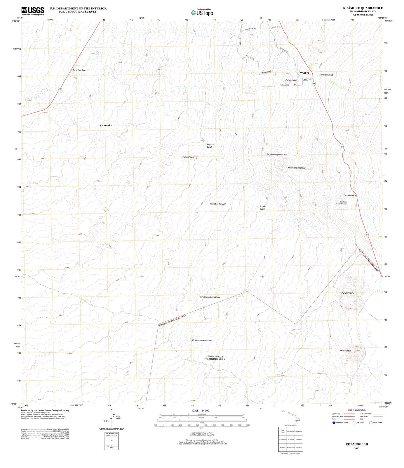 2013 Keamuku, HI - Hawaii - USGS Topographic Map